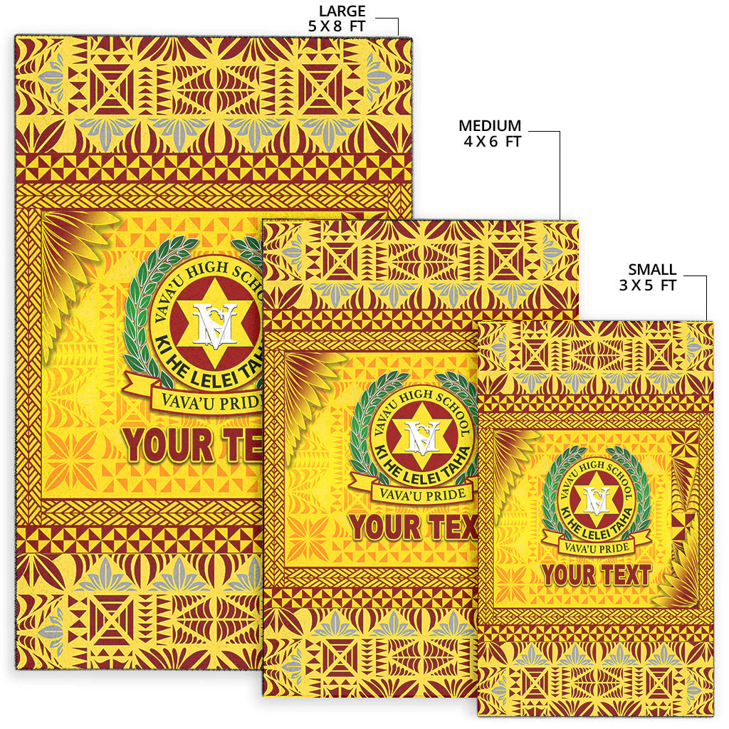 (Custom Personalised) Tonga Vava'u High School Area Rugs Simplified Version - Gold LT8 - Polynesian Pride