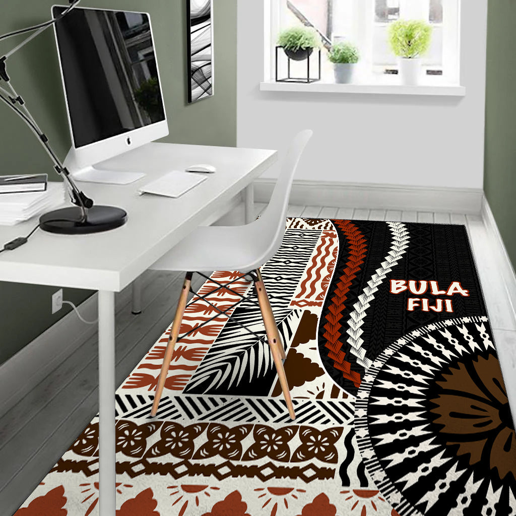 Bula Fiji Area Rug Masi Tapa Patterns Style LT6 - Polynesian Pride