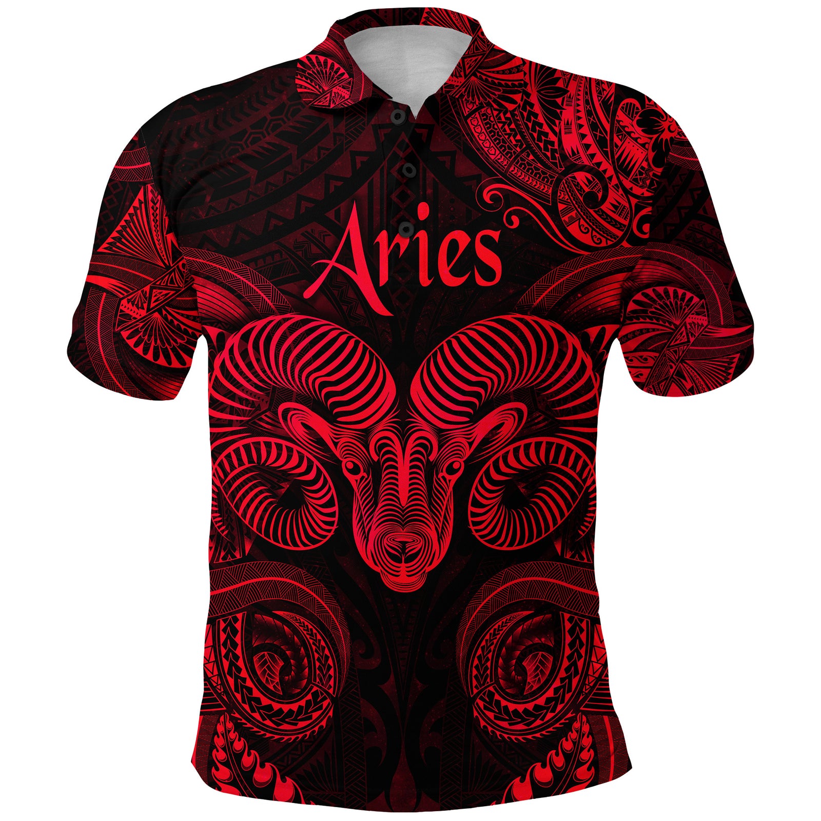 Aries Zodiac Polynesian Polo Shirt Unique Style Red LT8 - Polynesian Pride