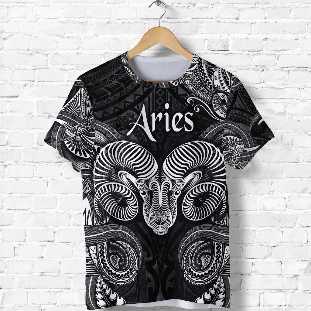 Aries Zodiac Polynesian T Shirt Unique Style Black LT8 - Polynesian Pride