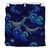 Hawaiian Whale And Wave In Night Polynesian Bedding Set - Polynesian Pride