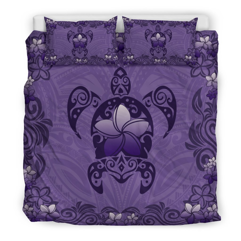 Hawaiian Turtle And Plumeria Polynesian Bedding Set - Polynesian Pride