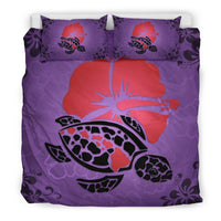 Hawaiian Hibiscus Turtle Polynesian Bedding Set - Polynesian Pride