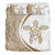 Hawaiian Hibiscus Turtle PolynesianBedding Set-Circle Style Gold And White - Polynesian Pride