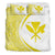 Hawaiian Map Kanaka Maoli Polynesian Bedding Set - Circle Style Yellow And White - Polynesian Pride