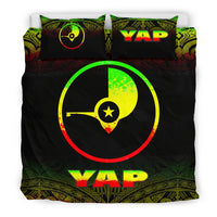 Yap Duvet Cover Set - Reggae Fog Style Art - Polynesian Pride