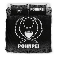 Pohnpei Duvet Cover Set - Black Fog Style Black - Polynesian Pride