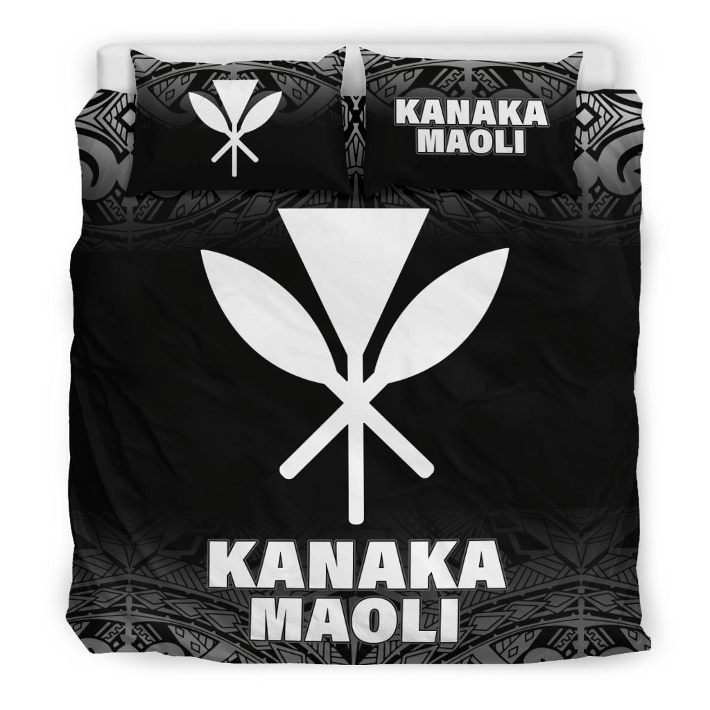 Kanaka Maoli Duvet Cover Set - Black Fog Style Black - Polynesian Pride