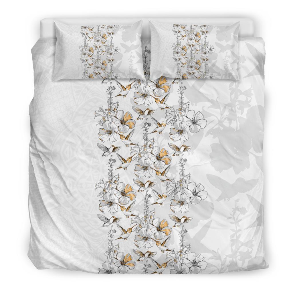 Hawaiian Hibiscus Hummingbirds Pattern Bedding Set - Polynesian Pride