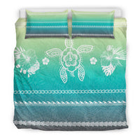 Hawaiian Turtle Hibiscus Green Bedding Set - Color Style - Polynesian Pride