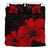 Hawaiian Hibiscus Black And Red Bedding Set - Polynesian Pride