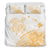 Hawaiian Map Turtle Polynesian Plumeria Bedding Set Gold And White - Polynesian Pride