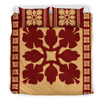 Hawaiian Quilt Pattern Hibiscus Bedding Set - Polynesian Pride
