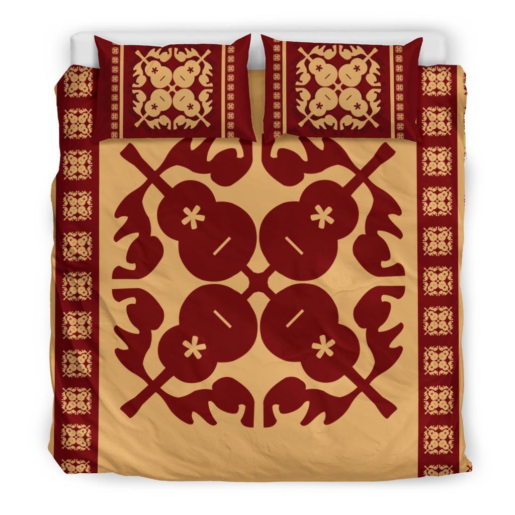 Hawaiian Quilt Pattern Guita Flower Bedding Set - Polynesian Pride