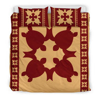 Hawaiian Quilt Pattern Traditional Turtle Polynesian Bedding Set - Polynesian Pride