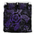 Hawaiian Hibiscus Turtle Wave Polynesian Bedding Set Purple - Polynesian Pride