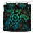 Hawaiian Hibiscus Turtle Wave Polynesian Bedding Set Green - Polynesian Pride