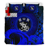 Tonga Bedding Set - Hibiscus And Wave Blue - Polynesian Pride