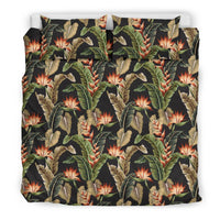 Hawaiian Strelitzia Heliconias Flower Banana Leaves Polynesian Bedding Set - Polynesian Pride
