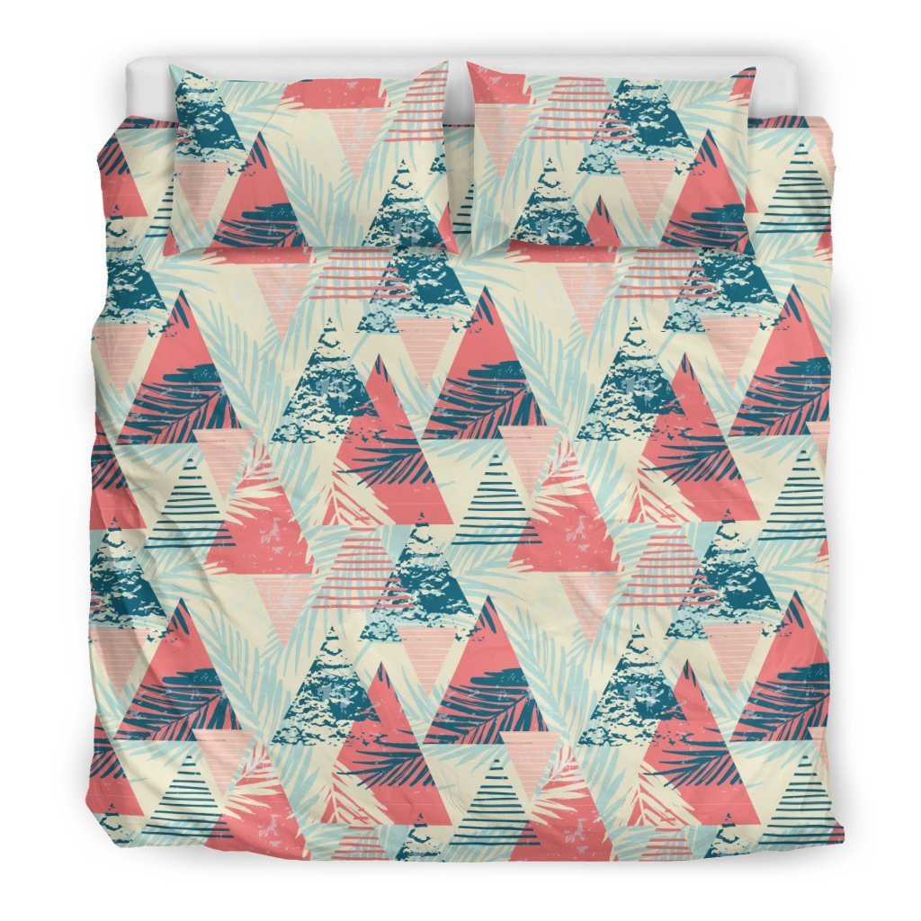 Hawaiian Tropical Leaf Triangle Pattern Polynesian Bedding Set - Polynesian Pride