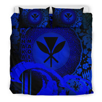 Kanaka Maoli Duvet Cover Set - Hibiscus And Wave Special Blue Blue - Polynesian Pride
