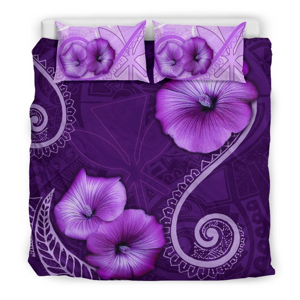 Hawaii Duvet Cover Set - Hibiscus Purple Purple - Polynesian Pride