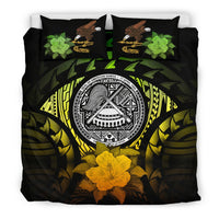American Samoa Duvet Cover Set - American Samoa Seal & Reggae Hibiscus Art - Polynesian Pride