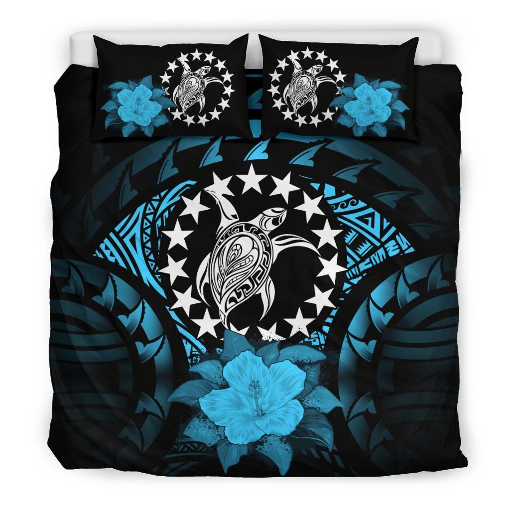 Cook Islands Turquoise Hibiscus Bedding Set - Polynesian Pride