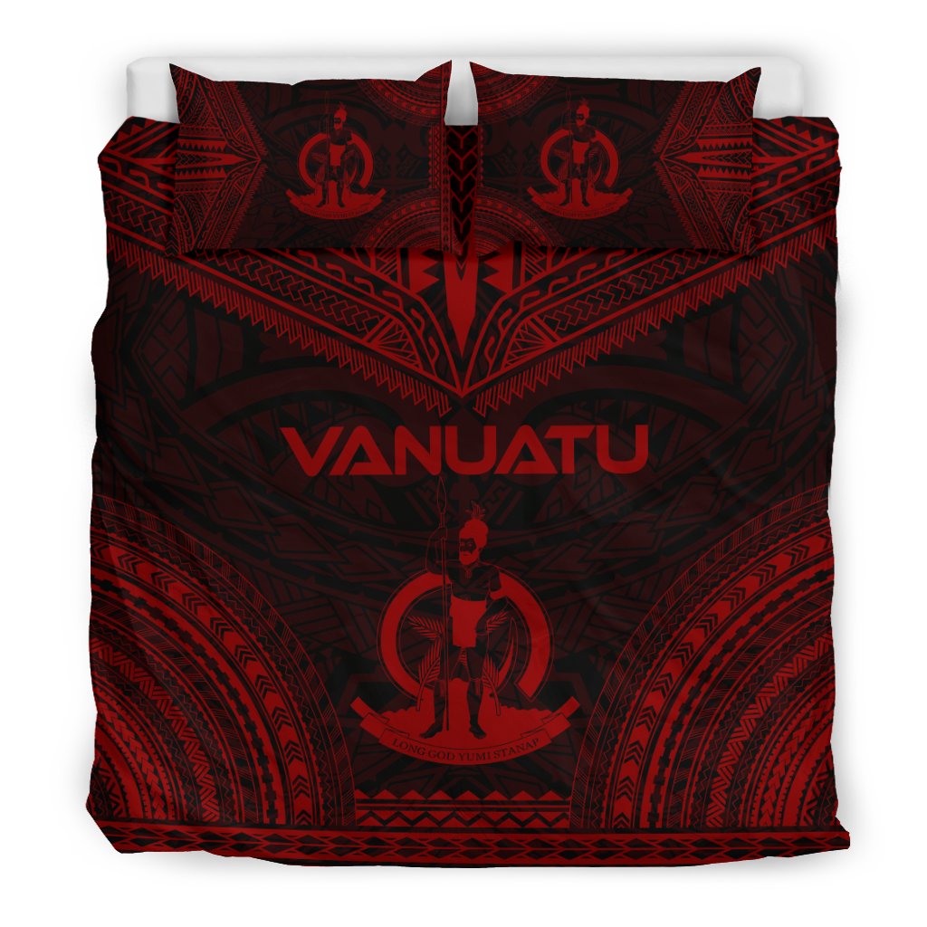 Vanuatu Polynesian Chief Duvet Cover Set - Red Version - Polynesian Pride