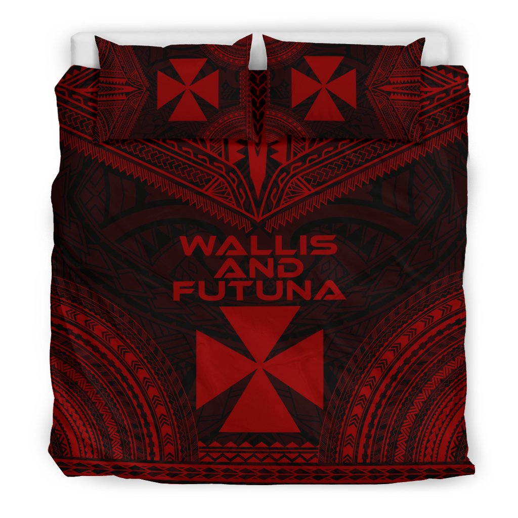 Wallis And Futuna Polynesian Chief Duvet Cover Set - Red Version - Polynesian Pride