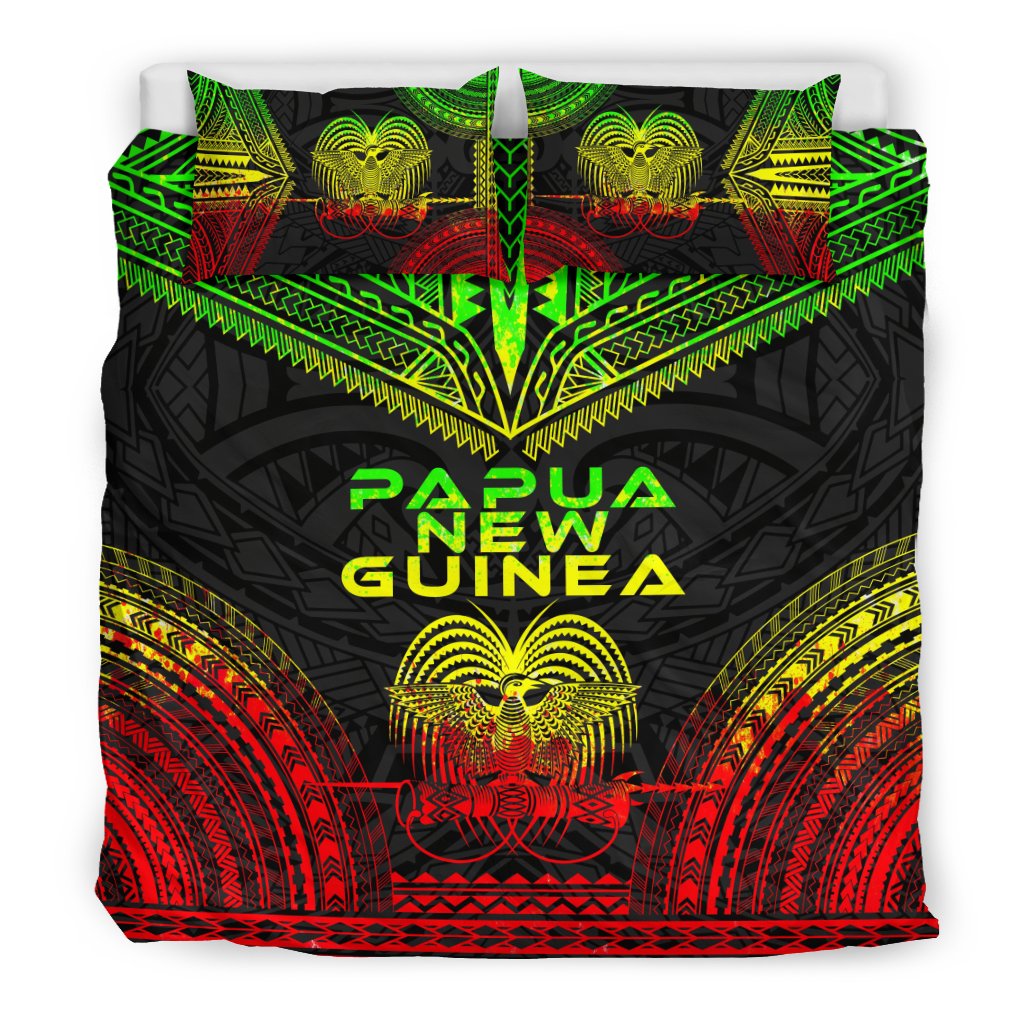 Papua New Guinea Polynesian Chief Duvet Cover Set - Reggae Version - Polynesian Pride