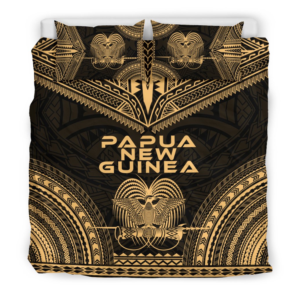 Papua New Guinea Polynesian Chief Duvet Cover Set - Gold Version - Polynesian Pride