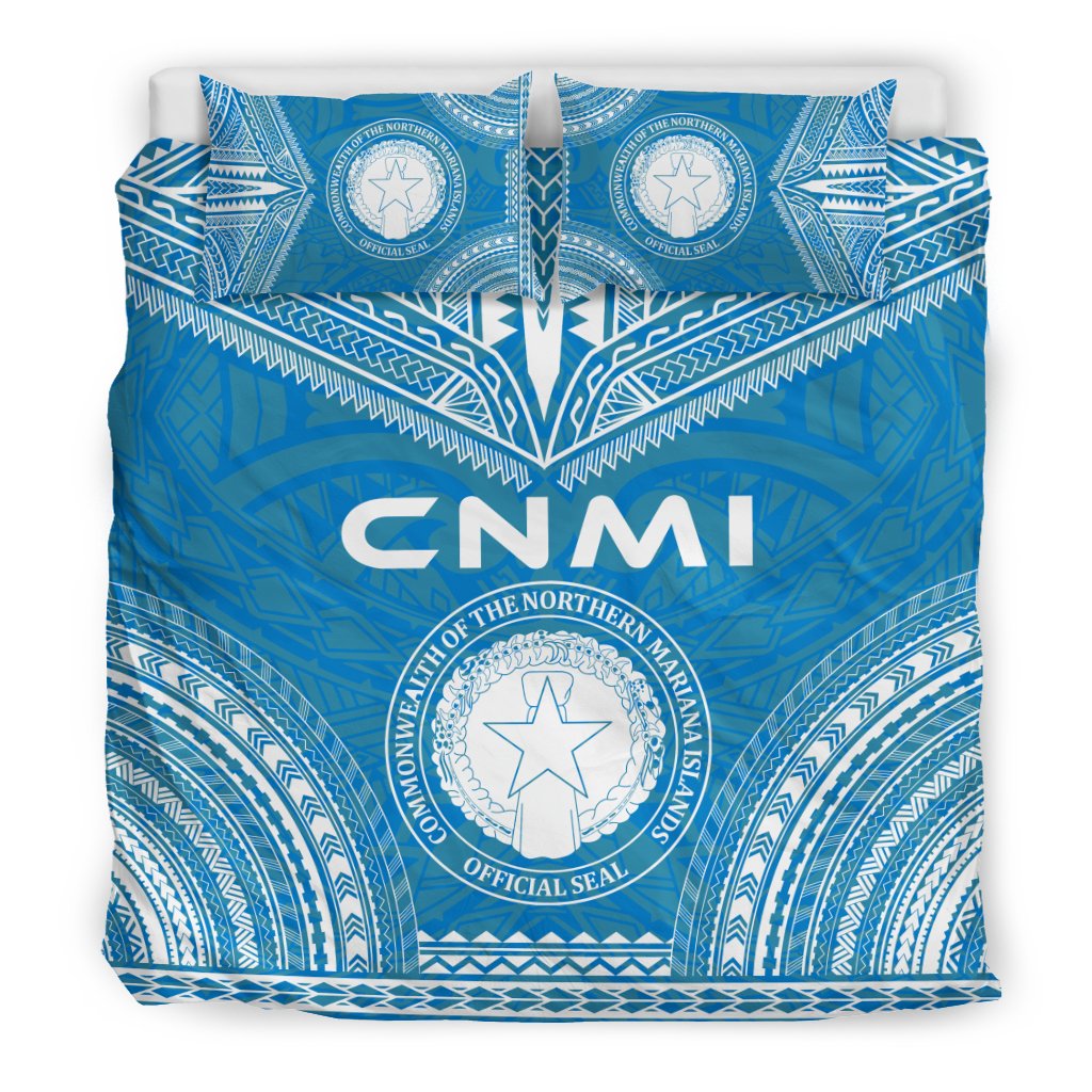 Northern Mariana Islands Flag Polynesian Chief Duvet Cover Set - Polynesian Pride