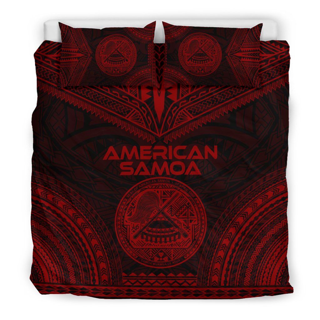 American Samoa Polynesian Chief Duvet Cover Set - Red Version - Polynesian Pride