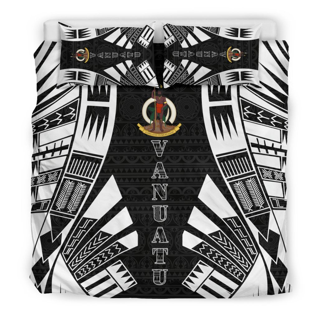 Vanuatu Duvet Cover Set - Polynesian Tattoo Black - Polynesian Pride