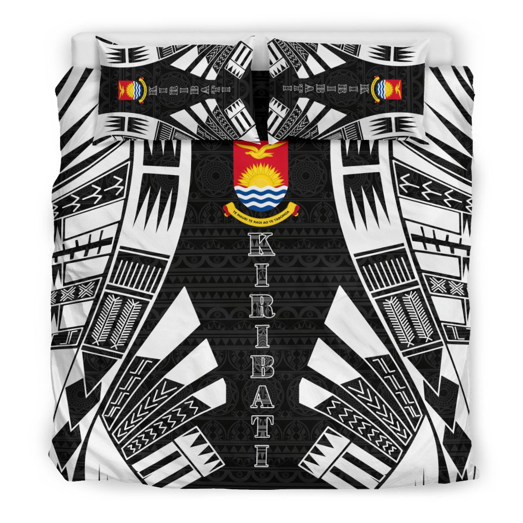 Kiribati Duvet Cover Set - Polynesian Tattoo Black - Polynesian Pride