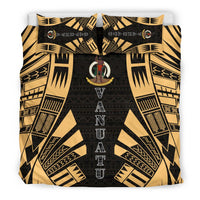 Vanuatu Duvet Cover Set - Polynesian Tattoo Gold - Polynesian Pride