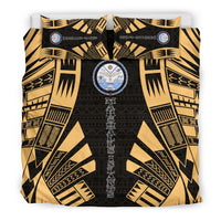Marshall Islands Duvet Cover Set - Polynesian Tattoo Gold - Polynesian Pride