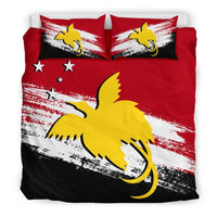 Papua New Guinea Duvet Cover Set - Papua New Guinea Flag Premium 1 Black - Polynesian Pride