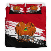 Papua New Guinea Duvet Cover Set - Papua New Guinea Coat Of Arms Premium Black - Polynesian Pride