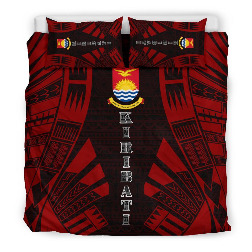 Kiribati Duvet Cover Set - Polynesian Tattoo Red - Polynesian Pride