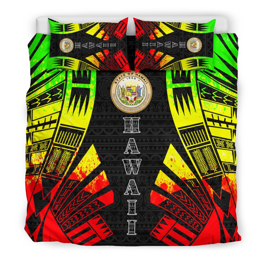 Hawaii Duvet Cover Set - Polynesian Tattoo Reggae - Polynesian Pride