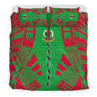 Vanuatu Duvet Cover Set - Polynesian Tattoo Flag Black - Polynesian Pride
