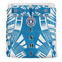 Northern Mariana Islands Duvet Cover Set - Polynesian Tattoo Flag Black - Polynesian Pride