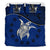 Cook Island Duvet Cover Set - Cook Island Flag & Turtle Tattoo Dark Blue Blue - Polynesian Pride