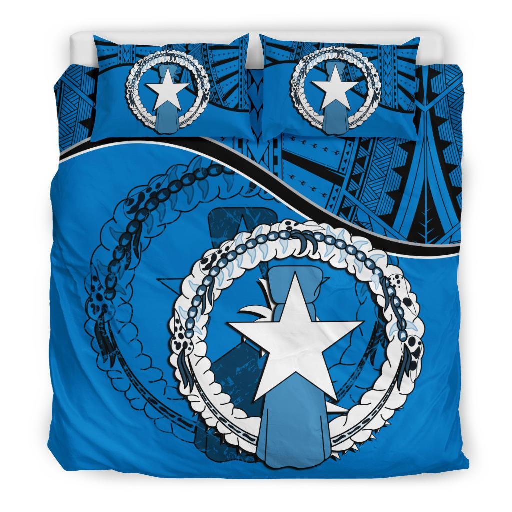 Northern Mariana Islands Duvet Cover Set - Northern Mariana Islands Flag Blue Blue - Polynesian Pride
