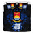 Kiribati Duvet Cover Set - Kiribati Coat Of Arms & Dark Blue Hibiscus - Polynesian Pride