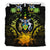 Solomon Island Duvet Cover Set - Solomon Island Coat Of Arms & Reggae Hibiscus Art - Polynesian Pride