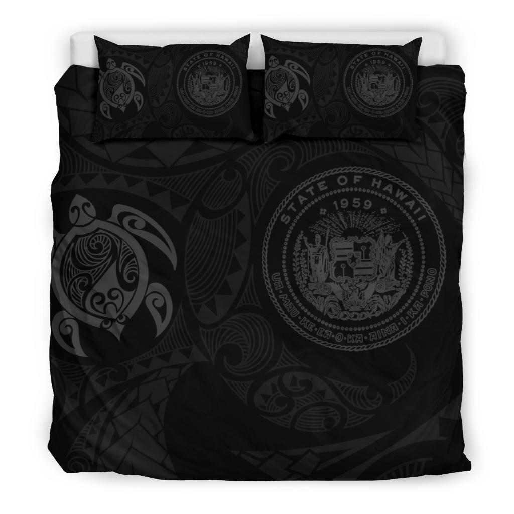Hawaiian Flag Turtle Polynesian Bedding Set Grey - Polynesian Pride
