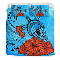 Cook Islands Coat Of Arms Poly Sea Background Bedding Set - Polynesian Pride